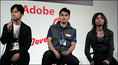 講演者（左から、ソニー 高野友晴氏、セカンドファクトリー 東賢氏、ひがやすを氏）