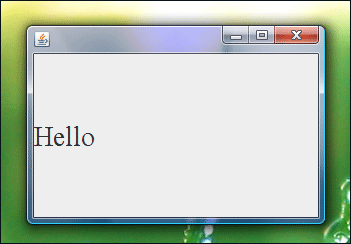 JFrameにJLabelを組み込んだだけのシンプルなSwingアプリケーション。 JFrameにJLabelを組み込んだだけのシンプルなSwingアプリケーション。