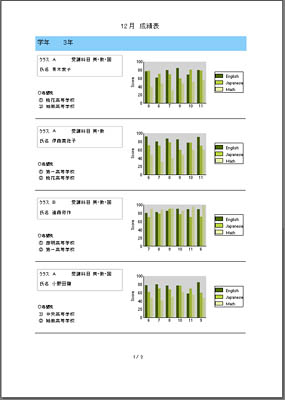 成績一覧表 完成イメージ1
