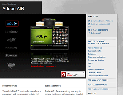 Adobe AIR公式サイト Adobe AIR公式サイト