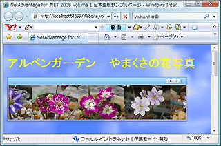 WebImageViewerコンポーネントを使うと、画像のリストが横にアニメーションでスクロールする
