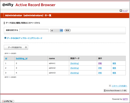 公開されたプラグインの1つ「ActiveRecordBrowser」