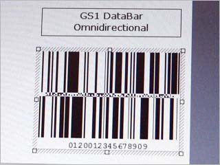 GS1 DataBarによるバーコード表示の例