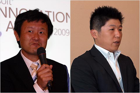 マイクロソフト 業務執行役員 CTO 加治佐 俊一氏（左）、ステップワイズ CEO 長谷川誠氏（右）