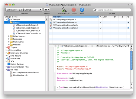 図2　デフォルトのファイル：新しいView-based Applicationにデフォルトで作成されるファイル