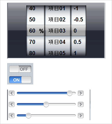 図1 ComponentOne Studio for iPhone-UX 2011Jを使ったUIの一例
