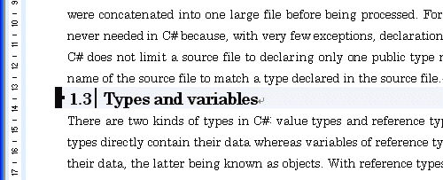 見出しの先頭にカーソルを移動して［Ctrl］+［Enter］キー