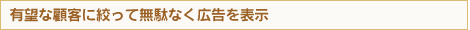 有望な顧客に絞って無駄なく広告を表示