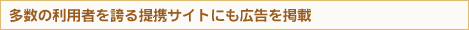 多数の利用者を誇る提携サイトにも広告を掲載